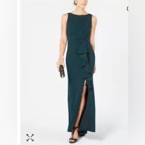 Betsy & Adam Side-Bow Gown Sheath Slit Dress, 12 NWT Style # A22921W